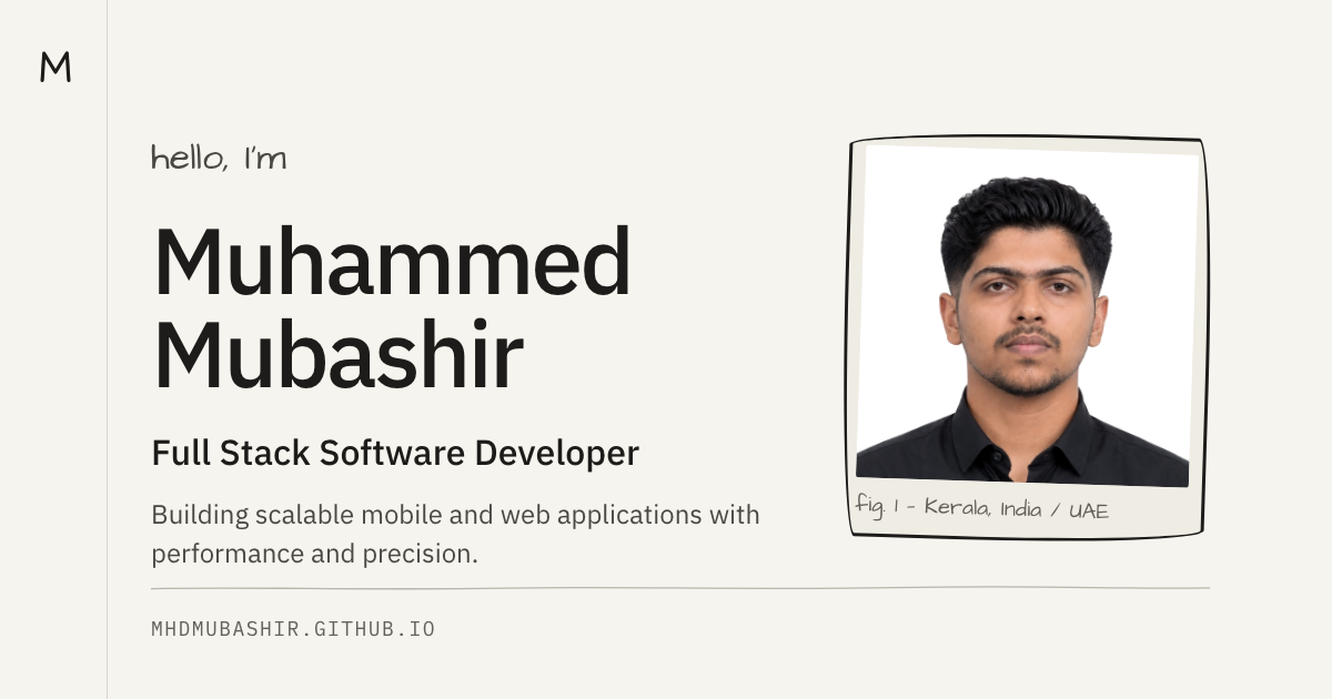 Muhammed Mubashir | Full Stack Developer | Software Engineer